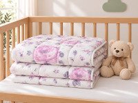 Ковдра дитяча 110x140 Ecotton антиалергенна бавовняна рожева 20-1455 Lilac