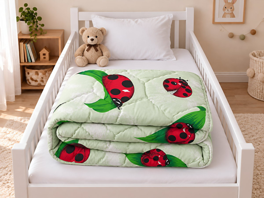 Ковдра дитяча 110x140 Ecotton антиалергенна бавовняна зеленого кольору 10-0098 Green