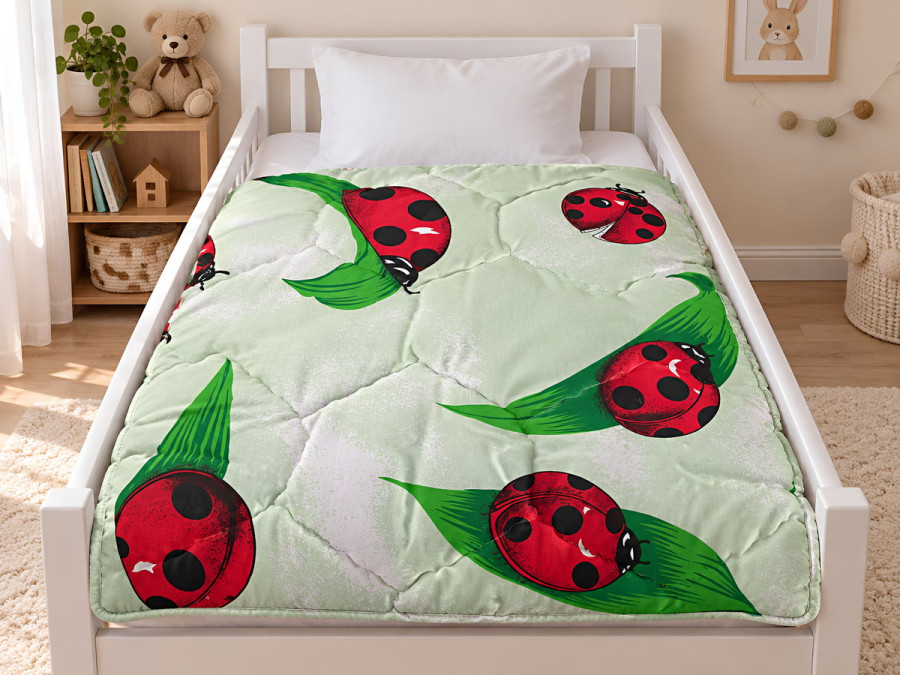 Ковдра дитяча 110x140 Ecotton антиалергенна бавовняна зеленого кольору 10-0098 Green