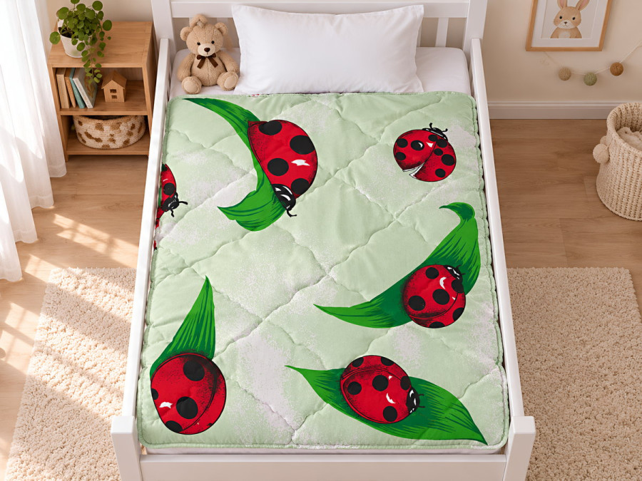 Children's blanket 110x140 Ecotton anti-allergenic cotton green 10-0098 Green