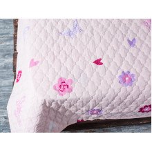 Children's Blanket + Bedspread + Pillow Set Pink 40-0986