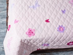 Children's Blanket + Bedspread + Pillow Set Pink 40-0986