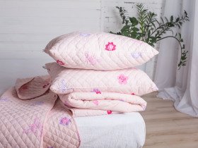 Children's Blanket + Bedspread + Pillow Set Pink 40-0986
