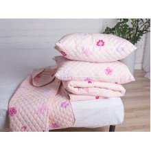 Children's Blanket + Bedspread + Pillow Set Pink 40-0986