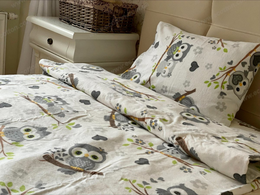 Постільна білизна Ecotton Фланель Дитячий комплект Сови G-9832/11