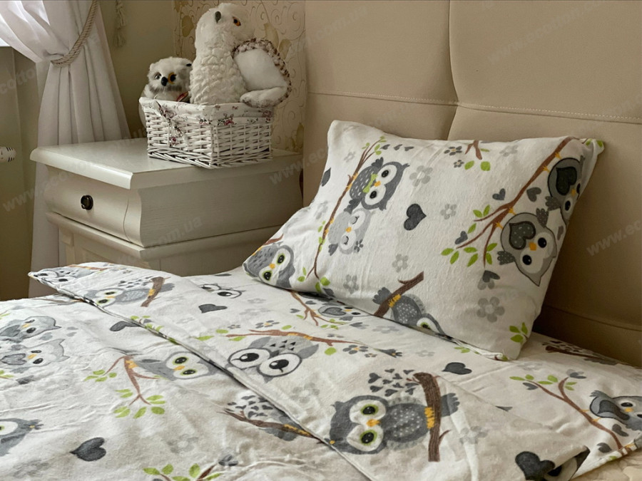 Постільна білизна Ecotton Фланель Дитячий комплект Сови G-9832/11