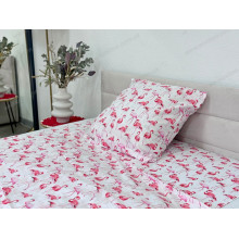 Постельное белье Ecotton Поплин Полуторный комплект Белый Фламинго 13283/1