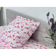 Постельное белье Ecotton Поплин Полуторный комплект Белый Фламинго 13283/1