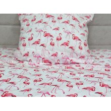 Постельное белье Ecotton Поплин Полуторный комплект Белый Фламинго 13283/1
