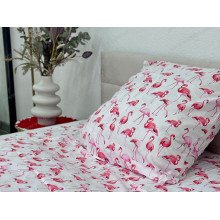 Постельное белье Ecotton Поплин Полуторный комплект Белый Фламинго 13283/1