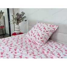 Постельное белье Ecotton Поплин Полуторный комплект Белый Фламинго 13283/1