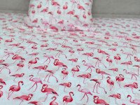 Постільна білизна Ecotton Поплін Полуторний комплект Білий Фламінго 13283/1