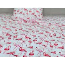 Постельное белье Ecotton Поплин Полуторный комплект Белый Фламинго 13283/1