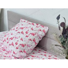 Постельное белье Ecotton Поплин Полуторный комплект Белый Фламинго 13283/1