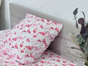 Постельное белье Ecotton Поплин Полуторный комплект Белый Фламинго 13283/1