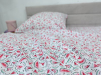 Постільна білизна Ecotton Поплін Полуторний комплект Білий Кавуни 13284/3