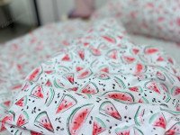 Постільна білизна Ecotton Поплін Полуторний комплект Білий Кавуни 13284/3