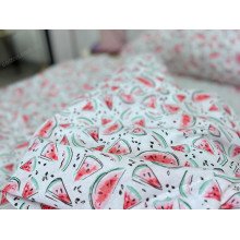 Постельное белье Ecotton Поплин Полуторный комплект Белый Арбузы 13284/3