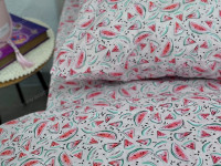 Постельное белье Ecotton Поплин Полуторный комплект розовый Арбузы 13284/2