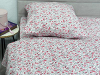 Постельное белье Ecotton Поплин Полуторный комплект розовый Арбузы 13284/2