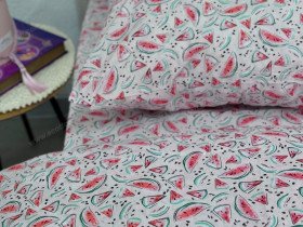 Постельное белье Ecotton Поплин Полуторный комплект розовый Арбузы 13284/2