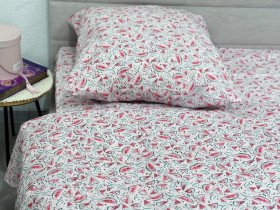 Постельное белье Ecotton Поплин Полуторный комплект розовый Арбузы 13284/2