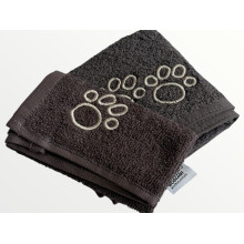 Set of terry towels for pets, 30x30 and 30x50, with embroidery, dark green