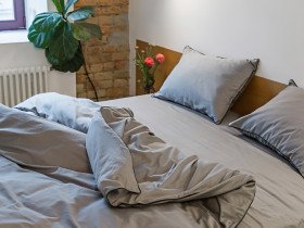 Постельное белье Ecotton Сатин Евро комплект Серый Natural