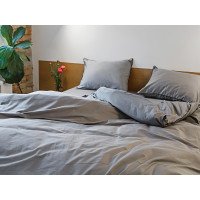 Постельное белье Ecotton Сатин Евро комплект Серый Natural