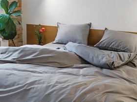 Постельное белье Ecotton Сатин Евро комплект Серый Natural