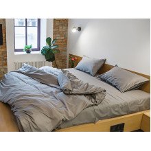 Постільна білизна Ecotton Сатин Євро комплект Сірий Natural