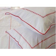 Bed linen Percale embroidery Euro set Red