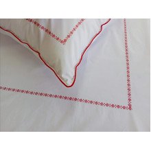 Bed linen Percale embroidery Euro set Red