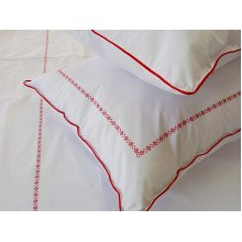 Bed linen Percale embroidery Euro set Red
