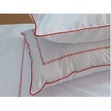 Bed linen Percale embroidery Euro set Red