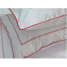 Bed linen Percale embroidery Euro set Red