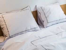 Постільна білизна Перкаль вишивка кант Євро комплект Чорний