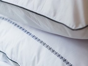 Постільна білизна Перкаль вишивка кант Євро комплект Чорний