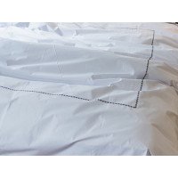 Постільна білизна Перкаль вишивка кант Євро комплект Чорний