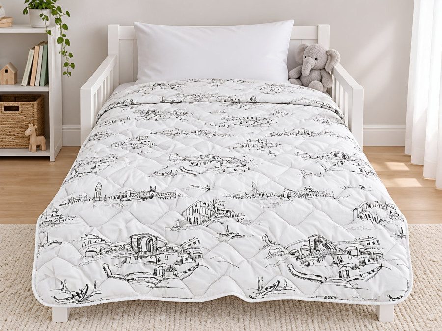 Ковдра дитяча вовняна 110x140 Ecotton бавовняна тепла сірого кольору 40-0965 Grey