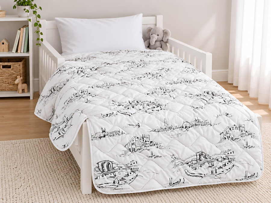 Ковдра дитяча вовняна 110x140 Ecotton бавовняна тепла сірого кольору 40-0965 Grey