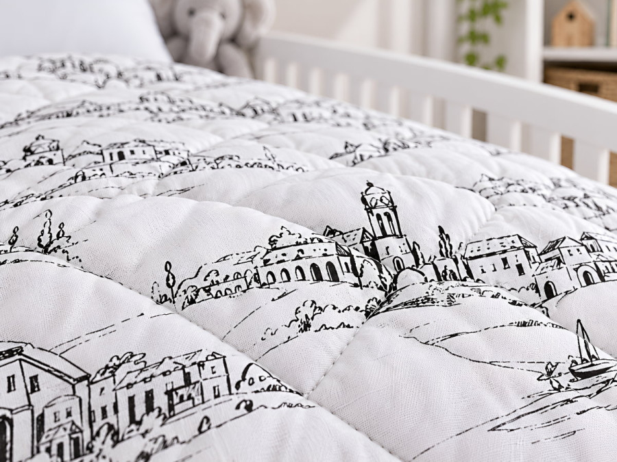 Ковдра дитяча вовняна 110x140 Ecotton бавовняна тепла сірого кольору 40-0965 Grey
