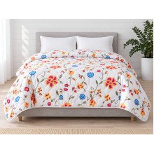 Ковдра Євро 200x210 Ecotton антиалергенна бавовняна білого кольору 20-0256 Blue