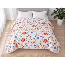 Ковдра Євро 200x210 Ecotton антиалергенна бавовняна білого кольору 20-0256 Blue
