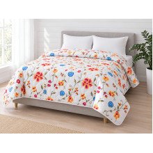 Ковдра Євро 200x210 Ecotton антиалергенна бавовняна білого кольору 20-0256 Blue
