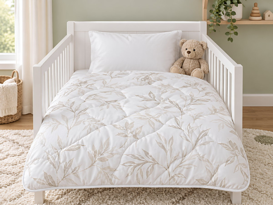 Ковдра дитяча 110x140 Ecotton антиалергенна бавовняна білого кольору 20-0709 White