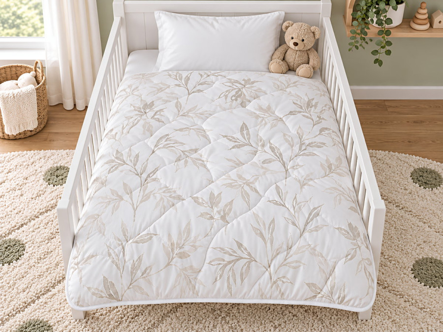 Ковдра дитяча 110x140 Ecotton антиалергенна бавовняна білого кольору 20-0709 White