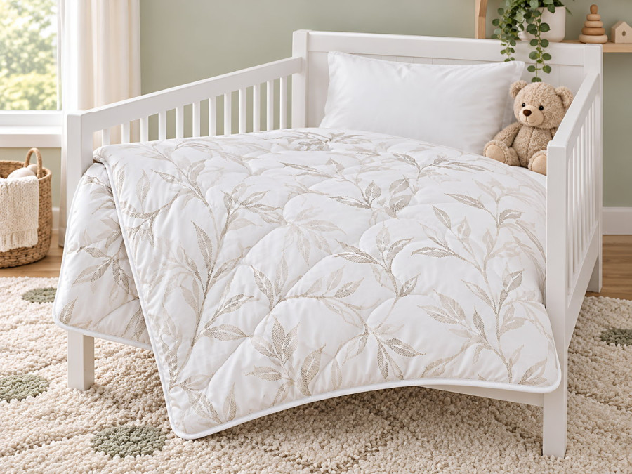 Ковдра дитяча 110x140 Ecotton антиалергенна бавовняна білого кольору 20-0709 White