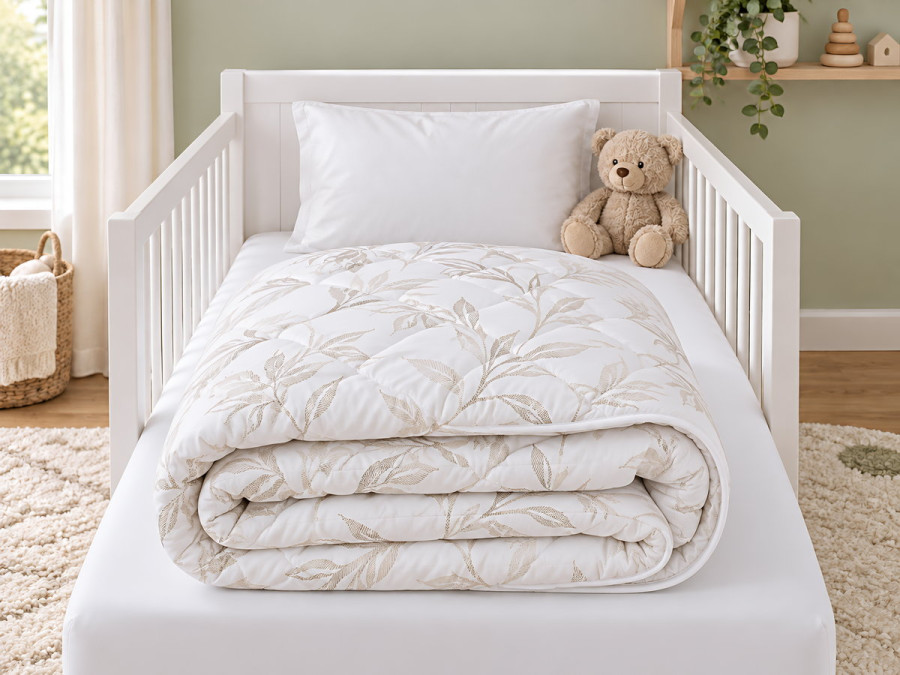 Ковдра дитяча 110x140 Ecotton антиалергенна бавовняна білого кольору 20-0709 White