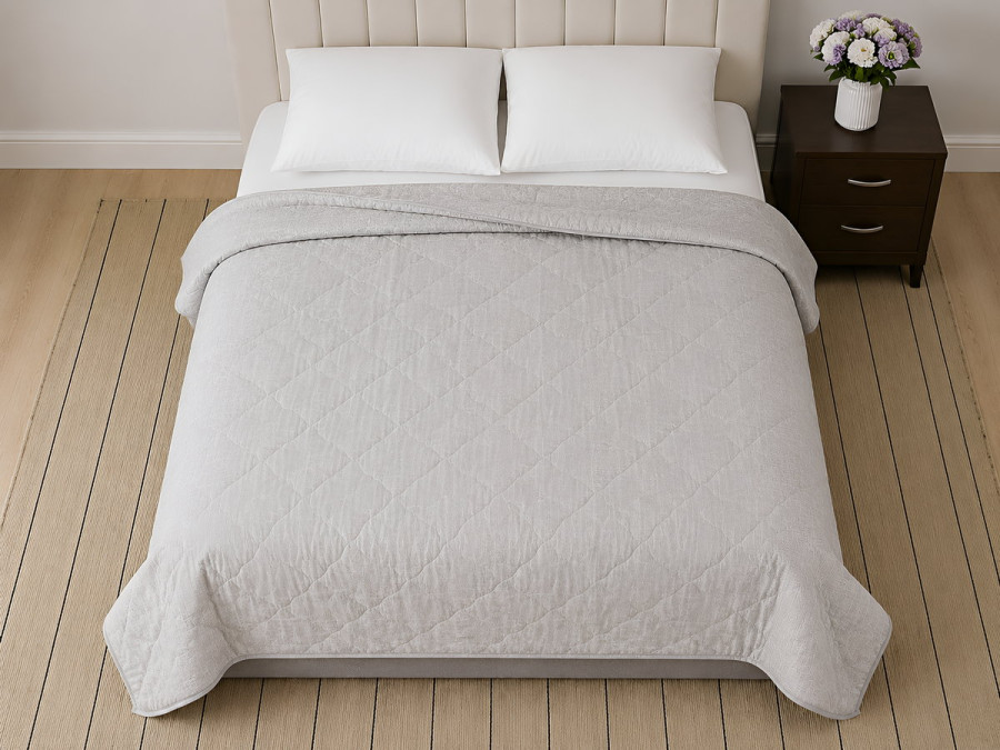 Ковдра двоспальна 172x205 Ecotton антиалергенна бавовняна легка блакитна 40-0966 Grey